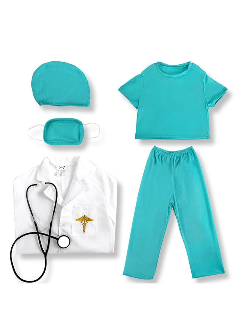 Al Aoyama Children's doctor costume, white coat nurse uniform surgical uniform professional role play  - Image 2