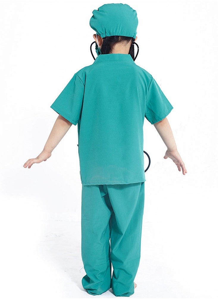 Al Aoyama Children's doctor costume, white coat nurse uniform surgical uniform professional role play  - Image 5