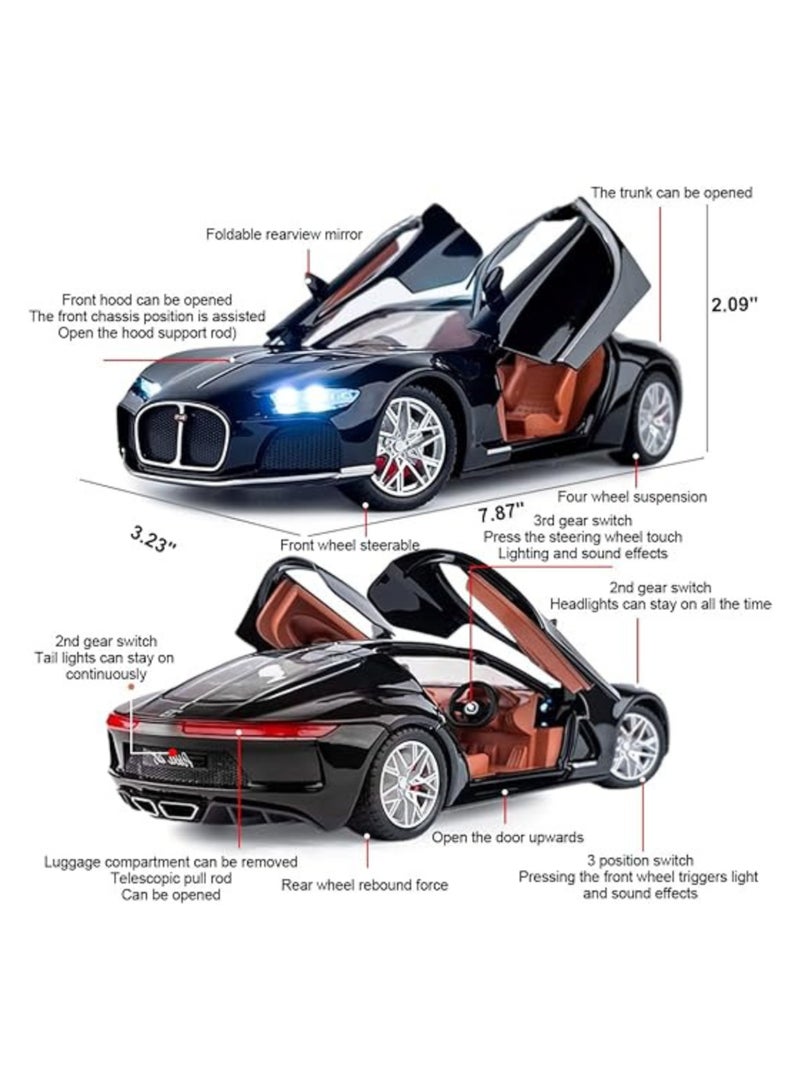 Bugatti 1:24 Scale Bugatti Atlantic Alloy Car Model Diecast Toy Vehicles for Kids, with Lights and Music，Gifts for Adults and Children, Decorative Objects, Collectibles. (as per stock)) - Image 2