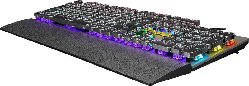 ايفرست Kb-Mk9 Silver USB Wrist Support Typewriter Keys Mechanical Q Red Switch Gaming Keyboard