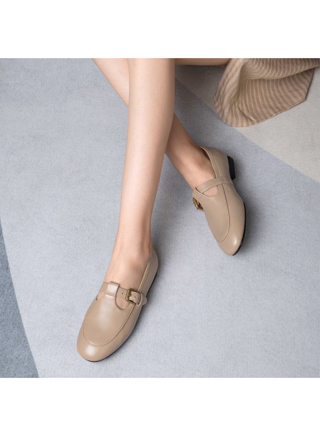 Goldlion Counter Same Style, Elegant Lamb Leather Mary Jane Commuter Shoes, Jk Uniform Shoes, Versatile Women's Flats, Little Leather Shoes - Image 4
