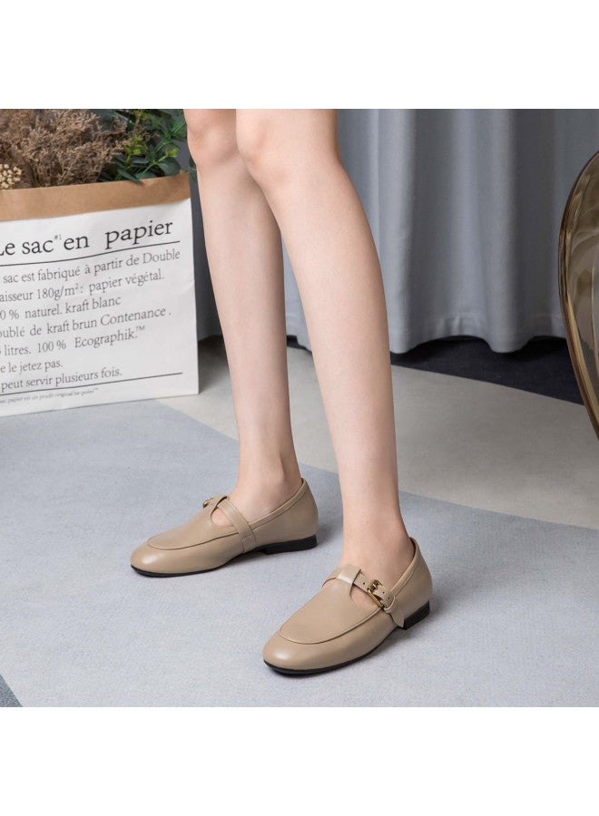Goldlion Counter Same Style, Elegant Lamb Leather Mary Jane Commuter Shoes, Jk Uniform Shoes, Versatile Women's Flats, Little Leather Shoes - Image 3