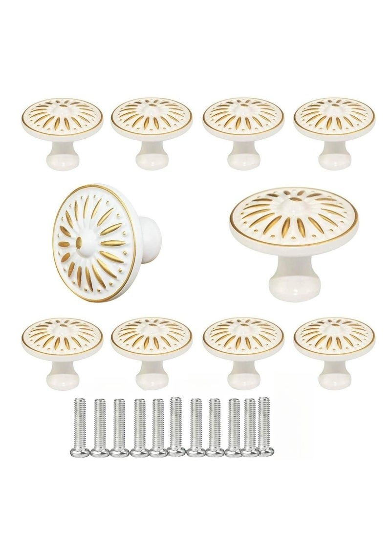 10Pcs 35mm Ceramic Drawer Knob for Cabinet, Dresser, Wardrobe - Single Hole Pull Handle - Image 1