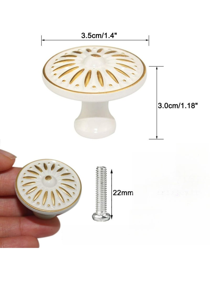 10Pcs 35mm Ceramic Drawer Knob for Cabinet, Dresser, Wardrobe - Single Hole Pull Handle - Image 3