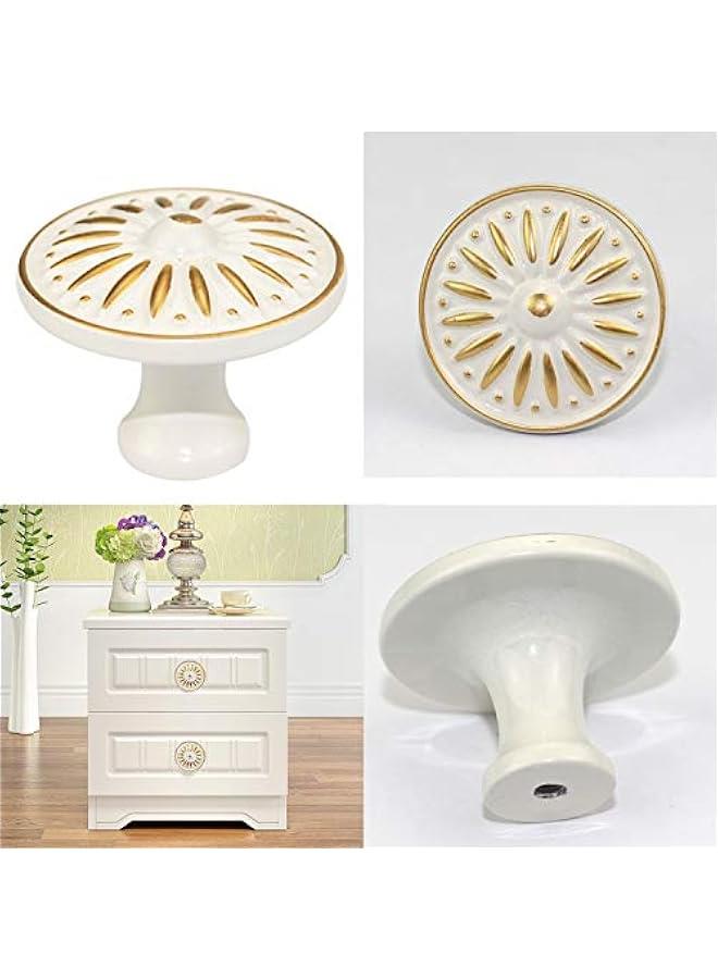10Pcs 35mm Ceramic Drawer Knob for Cabinet, Dresser, Wardrobe - Single Hole Pull Handle - Image 4