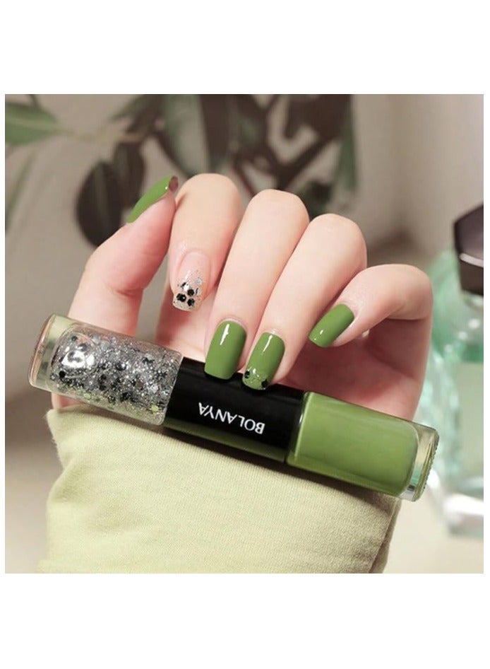 amazing.EGP Glitter Nail Polish Set No Glue Required, Beautiful Nail Art Gift for Women and Girls, Long Lasting (C112-Forest Guardian, 12ml) - Image 1