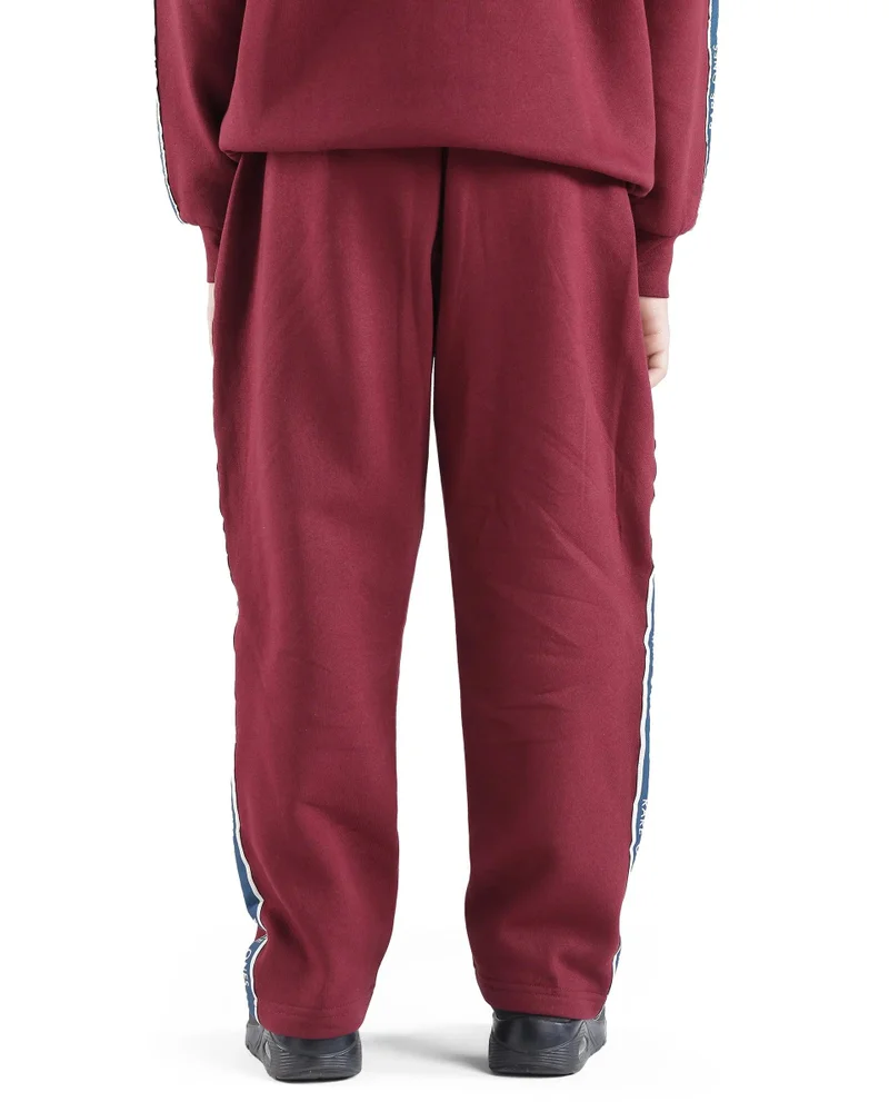 Rare Ones Rare Ones Kids Zeto Maroon Cotton Poly Applique Drawstring Closure Trackpant