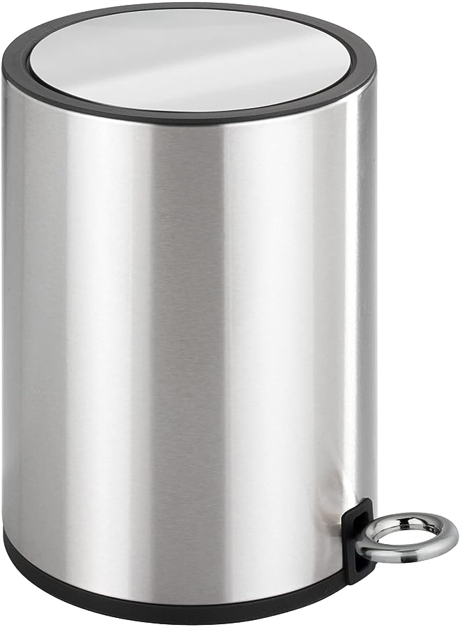 Raxoom Pedal Bin Monza, Stainless Steel, Soft Close Home Garbage Can, Durable & Strong Construction, 3 Litre Capacity, 18.5x25.5x24.5cm, Shiny - Image 1
