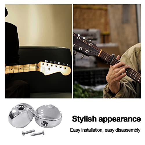 MAXCHEER 6PCS Metal Big Square Shape Guitar Tuning Peg Tuners Machine Head Replacemen Buttons knob Handle Tip (Chrome Oval) - Image 4
