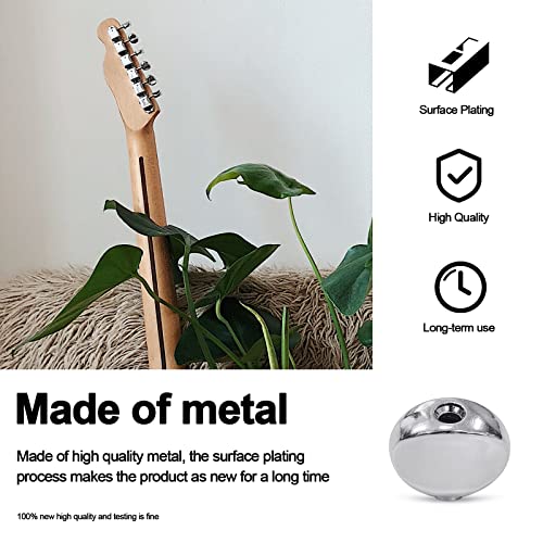 MAXCHEER 6PCS Metal Big Square Shape Guitar Tuning Peg Tuners Machine Head Replacemen Buttons knob Handle Tip (Chrome Oval) - Image 3