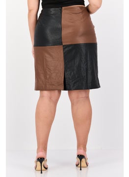 Bar III Women Plus Size Two Tone Pencil Skirt, Black  - Image 3