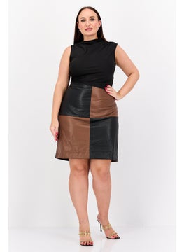 Bar III Women Plus Size Two Tone Pencil Skirt, Black  - Image 4
