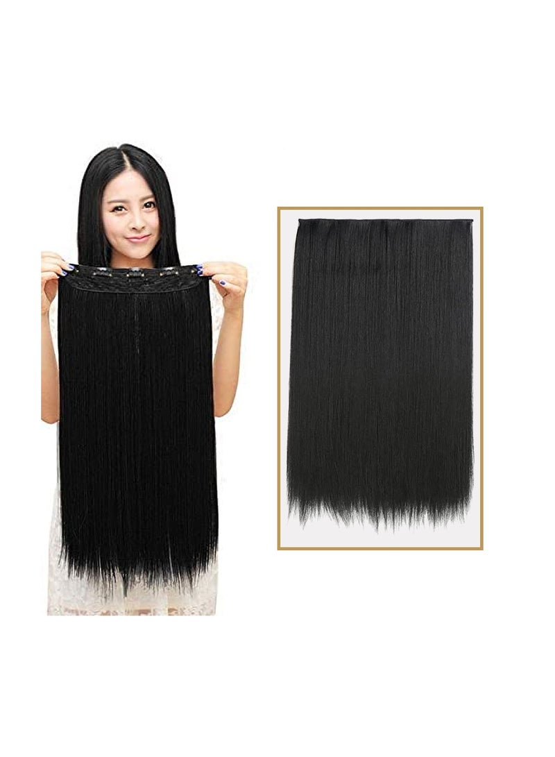 Estelle Eestelle Full Head One-piece Long Straight and Body Wave Hair Extension With 5 Clips Suitable for Women and Girls (Color No 1, Straight) - Image 2