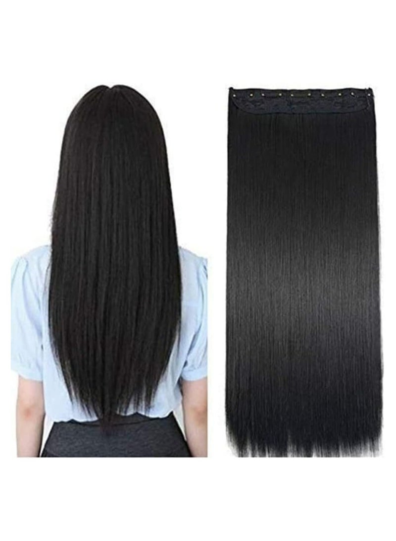 Estelle Eestelle Full Head One-piece Long Straight and Body Wave Hair Extension With 5 Clips Suitable for Women and Girls (Color No 1, Straight) - Image 4