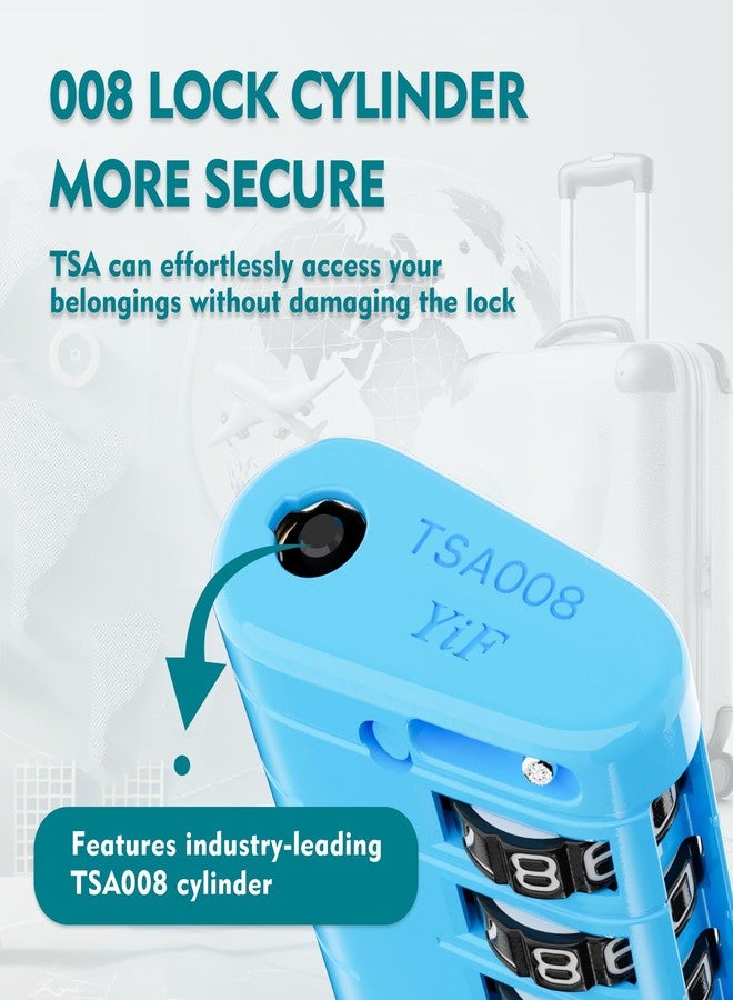 ANVIL TSA 4-Dial Luggage Locks with Search Alert: Enhanced TSA008 Core for Maximum Security, Ideal TSA for Luggage, Suitcase, Gym & General Locker Use (3, 3 Colors) - Image 2