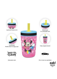 Zak Designs Disney Kelso Tumbler 15 Oz Set (Minnie Mouse) Leak-Proof Screw-On Lid With Straw, Made Of Durable Plastic And Silicone, Perfect Bundle For Toddlers, Kids  - Image 4