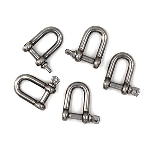Flomore M4 D Ring Shackle Boat Anchor Shackle 304 Stainless Steel Chain Shackle Screw Pin D Shackle Pack of 15 - Image 1