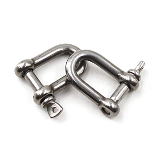 Flomore M4 D Ring Shackle Boat Anchor Shackle 304 Stainless Steel Chain Shackle Screw Pin D Shackle Pack of 15 - Image 4