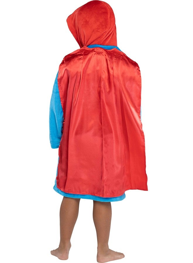 INTIMO DC Comics Boys Superman Plush Fleece Hooded Costume Robe with Cape (Superman, 10/12) - Image 3
