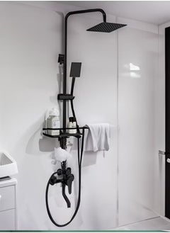 Generic Full Copper Shower Set Bathroom fixtures Shower Booster Head Bathroom Home Wall Mounted Shower System Black  - Image 2