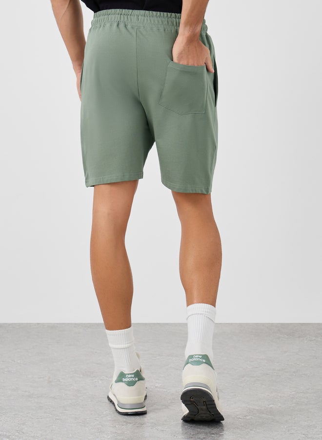 Styli Badge Detail Regular Fit Terry Shorts - Image 4