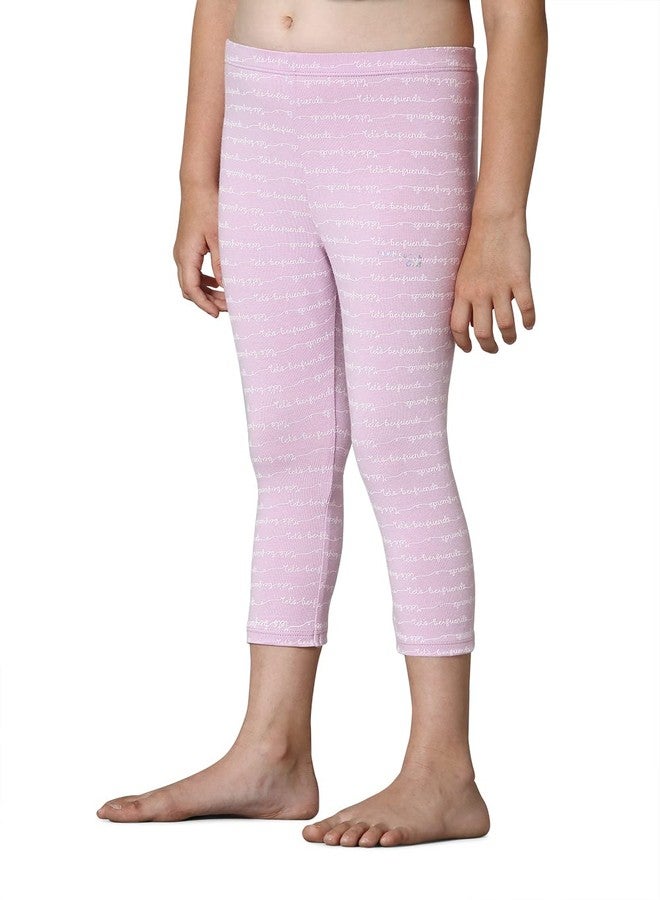 Van Heusen Girls Capri Pants - Power Plus Cotton Spandex - High Rise, Ultra Soft, Durable_56303_Friends AOP_9-10 Years - Image 3