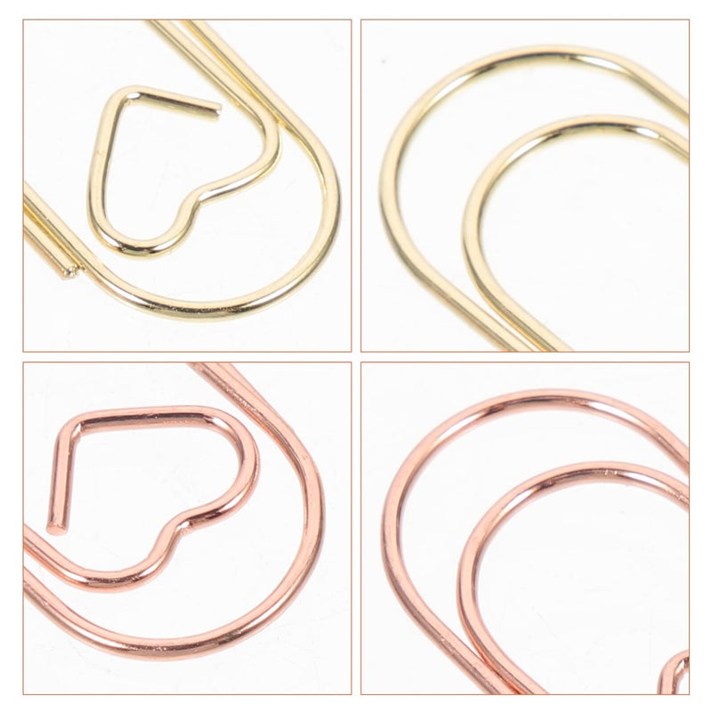 30pcs Rose Gold Heart Shaped Metal Paper Clips for Office School Organization - Image 4