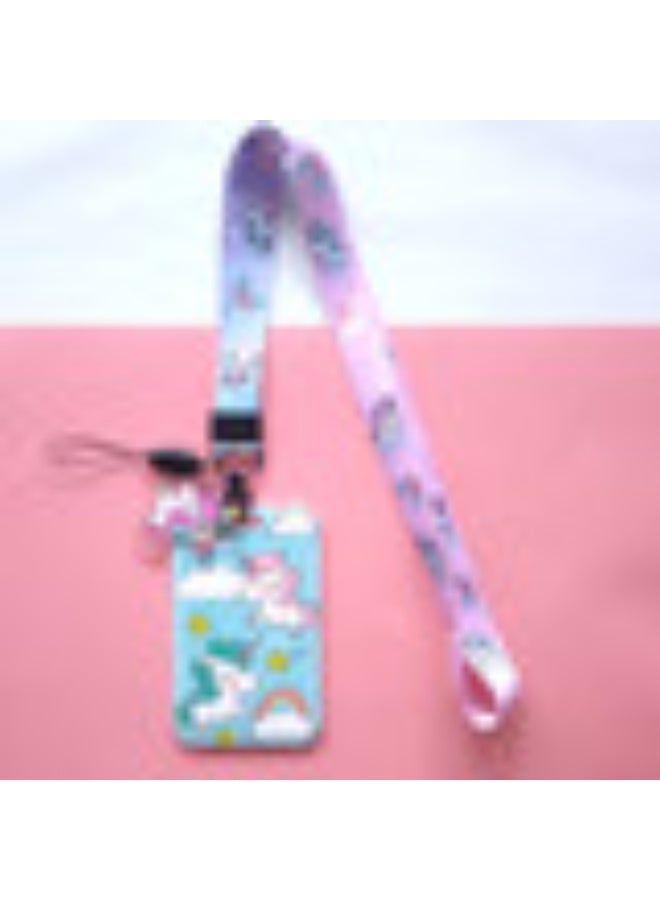 NIBEMINENT 1 - Piece Unicorn Kpop Photo Card Holder Pendant Key Chain ID Badge Holder ID Card Holder Photo Card Protector for School ID Office ID Access Card for Women Girls