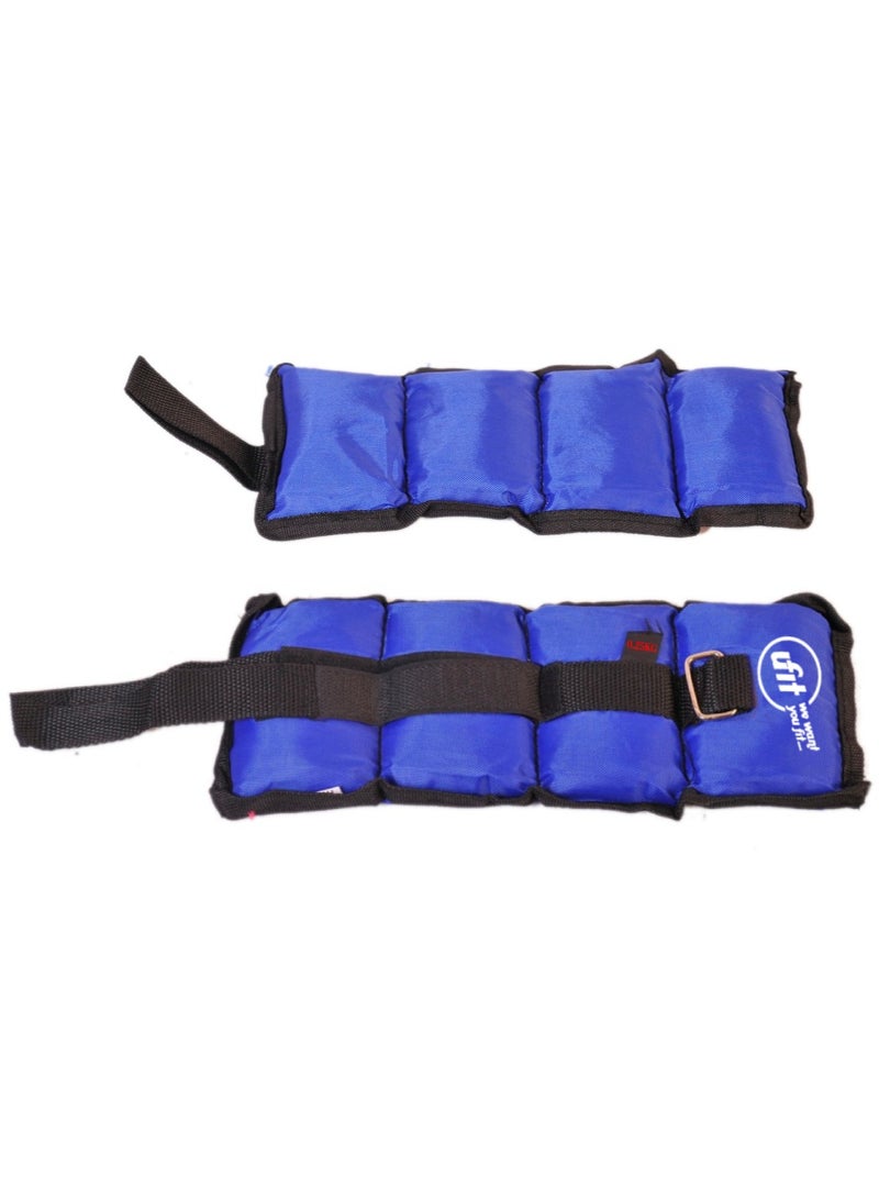 UFIT Double Ankle & Wrist Sand Weights With Carry Bag, Blue 0.5KG (0.25KG×2PCS) - Image 2