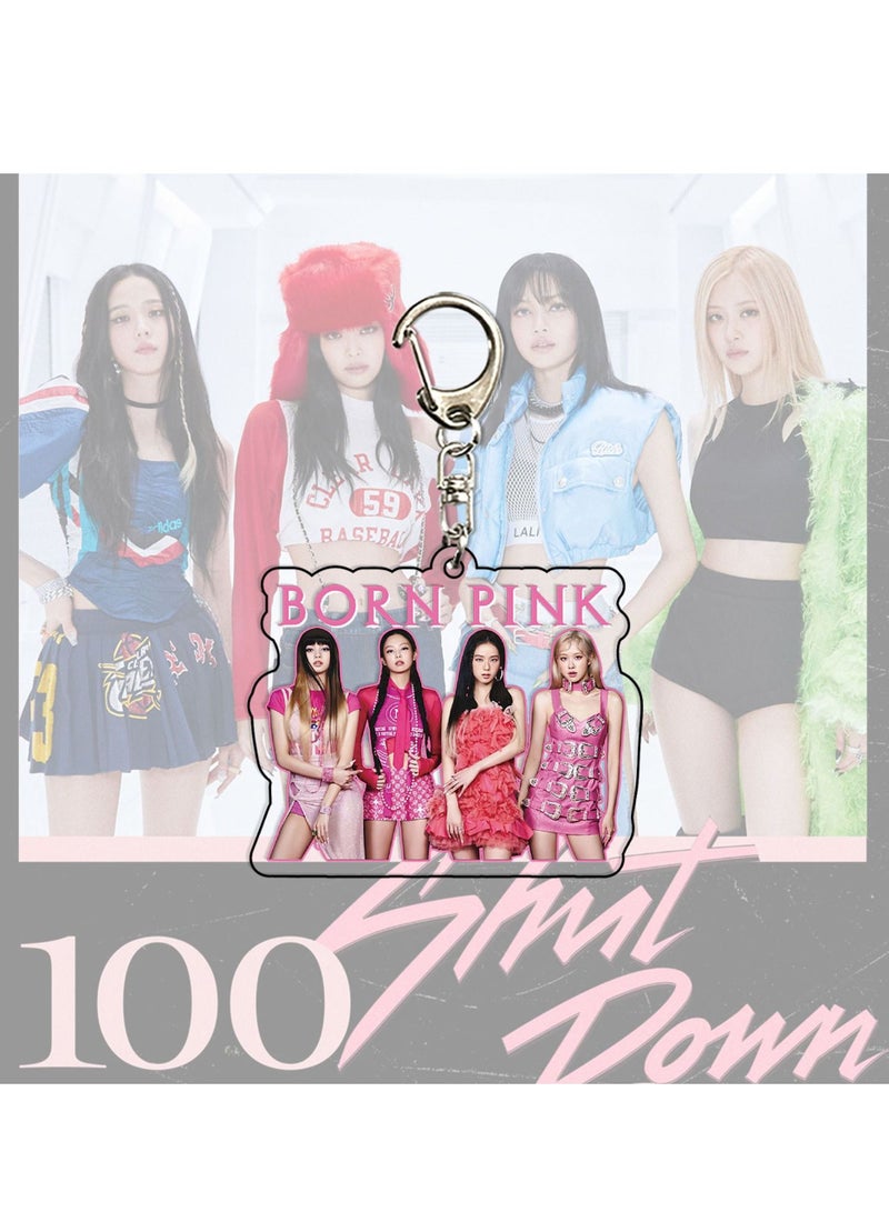 1Pcs Blackpink New Album Bron Pink key Chain  Acrylic Ornaments - Image 1