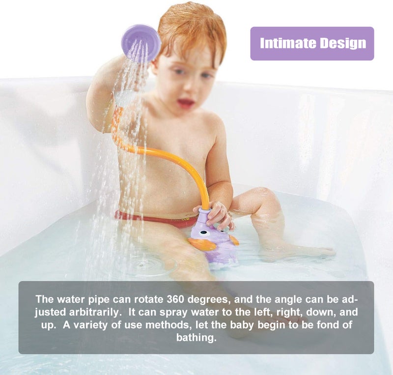 Kid's Bath Watering Toy Elephant Water Pump with Trunk Spout Rinser Baby Bath Shower Head Bathtub Pool Toy for Infants - Image 5