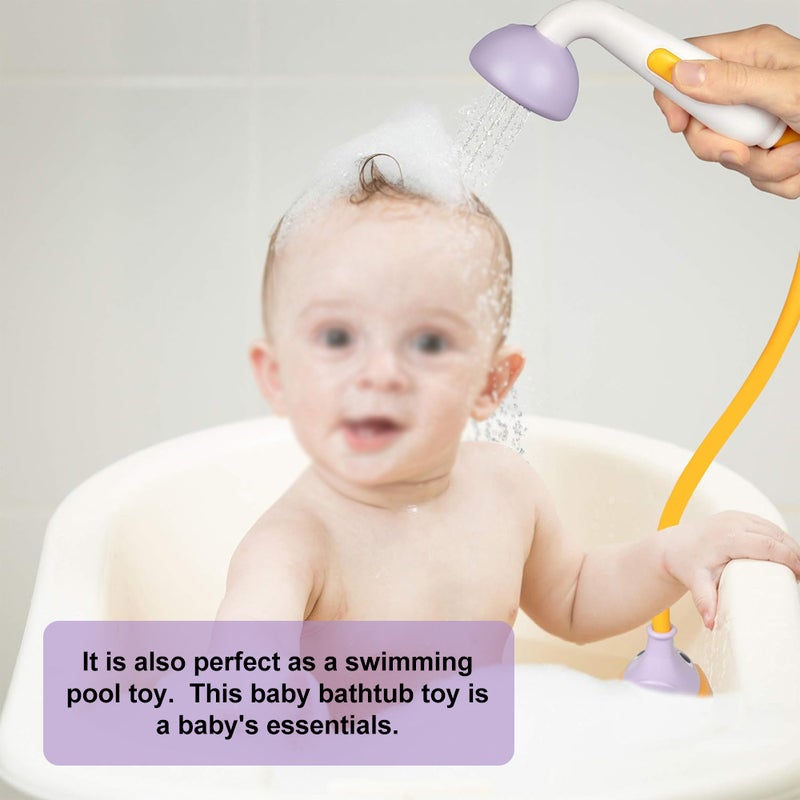 Kid's Bath Watering Toy Elephant Water Pump with Trunk Spout Rinser Baby Bath Shower Head Bathtub Pool Toy for Infants - Image 4