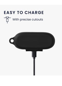 ماركة غير محددة جراب سيليكون لجهاز Jabra Elite 2، جراب واقٍ مقاوم للصدمات وغطاء واقٍ للجلد لجهاز Jabra Elite 4 مع سلسلة مفاتيح (أسود)  - Image 2
