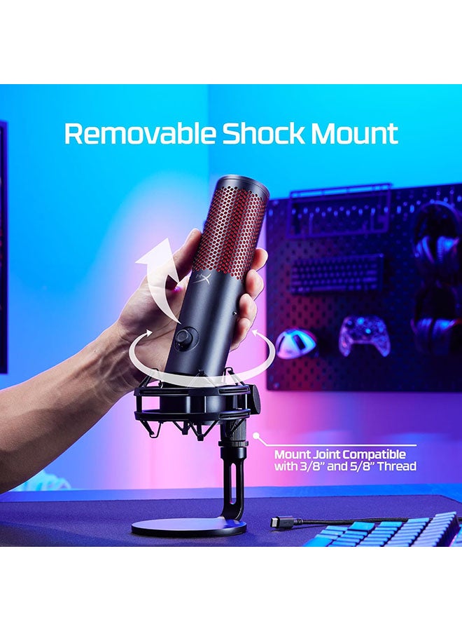 HYPERX QuadCast 2 – USB Microphone for Gaming, Streaming and Podcasting, with On-Board Controls, LED Lighting, Removable Shock Mount, PC, Mac, PS5, PS4, USB-C - Black - Image 5