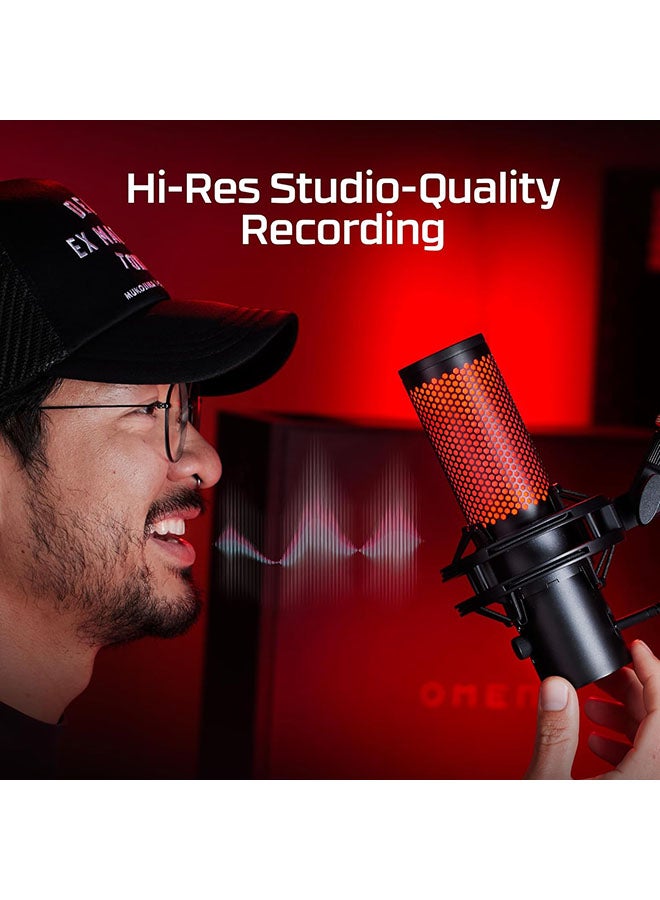 HYPERX QuadCast 2 – USB Microphone for Gaming, Streaming and Podcasting, with On-Board Controls, LED Lighting, Removable Shock Mount, PC, Mac, PS5, PS4, USB-C - Black - Image 2
