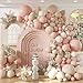 Leraqertra 134pcs Dusty Pink Balloon Arch Kit Dusty Pink Sand White Balloons for Boho Wedding Bridal Baby Shower Birthday Party Decorations - Image 2