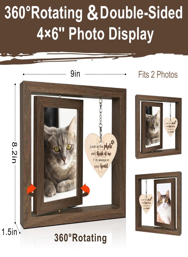 SHOW-YA Cat Memorial Gifts for Loss of Cat - Loss of Cat Sympathy Gift, Pet Loss of Cat, Rotating Cat Remembrance Gifts Picture Frame 4x6 Photo - Image 4
