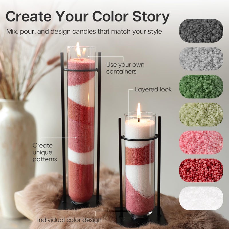 comforder Scented Candle Sand with Wicks, Pearled Candle, Wax Granules, 14oz Sand Wax Granules + 4 Wicks (Pink, Rose) - Image 5