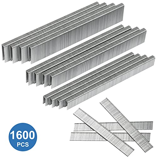 SITLDY 18 Gauge 1600-Count, 1/4 Inch Narrow Crown Staples (1/2"+3/4"+1") and Brad Nails (5/8"), 400 per Size, Galvanized - Image 2