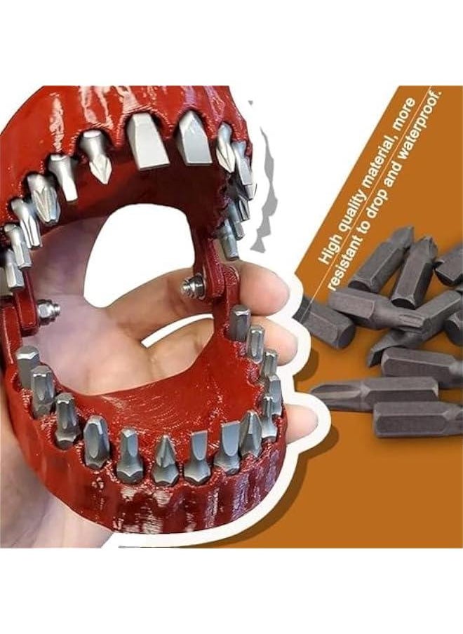 ماركة غير محددة - حامل لقمة مثقاب طقم أسنان مضحك بتصميم نموذج أسنان مفك براغي 6.35 مم يناسب لقمة 1/4 بت محول سداسي 28 بوصة أدوات حامل لقمة مفك براغي أجزاء وإكسسوارات أدوات كهربائية - Image 1