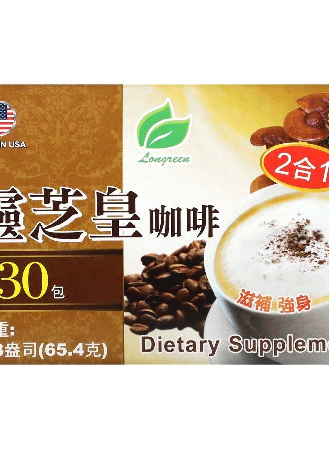 Longreen 2 in 1 Reishi Coffee 30 Bags 2.3 oz (65.4 g) Each 