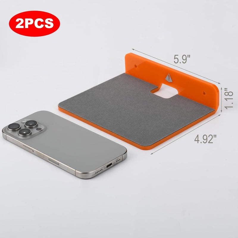 TXesign Wall Shelves - 2 Pack, Small Wall Mount for Speaker, Webcam, Cell Phones, Display Shelf (Orange, Medium) - Image 3