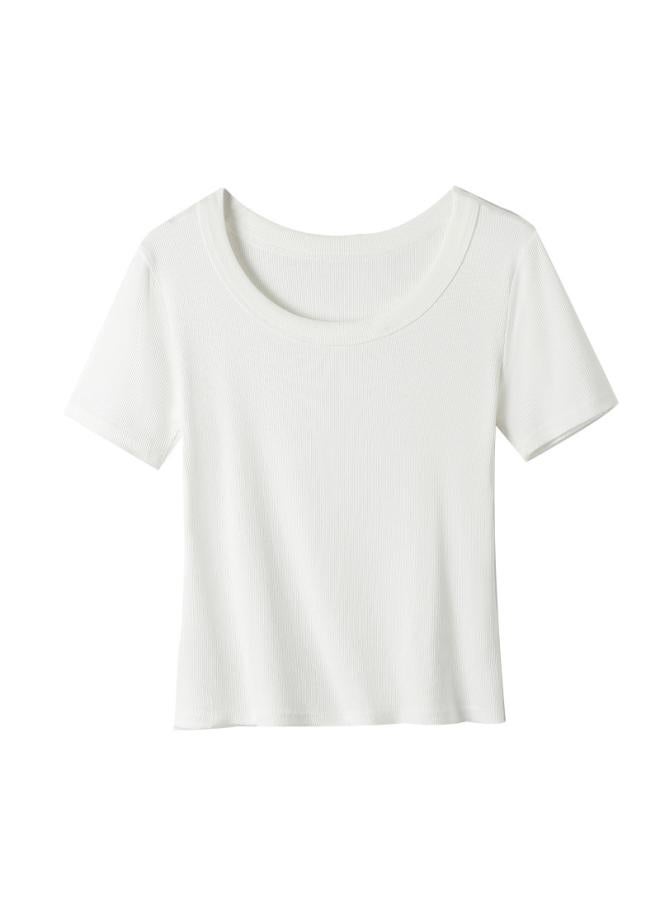 VUELO Live Popular Round Neck Short Sleeve T-shirt Women's Summer Outer Wear Undershirt Solid Color Comfortable Breathable Top Clothes Women's Clothing  - Image 5