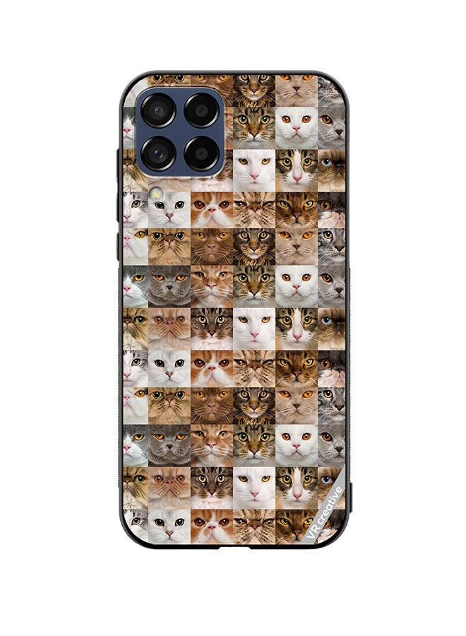 VR CREATIVE Protective Case Cover For Samsung Galaxy M53 Cat Faces Design Multicolour - Image 1
