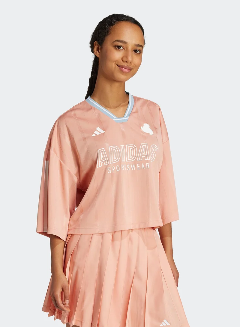 Adidas Tiro Cut 3 Stripe Over-Sized Mesh T-Shirt