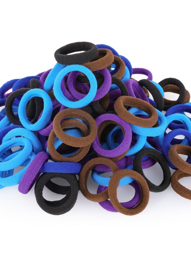 QRTVI 120 Pcs Baby Hair Ties Cotton Toddler Hair Ties for Girls and Kids Multicolor Small Seamless Hair Bands Elastic Ponytail HoldersDark - Image 2