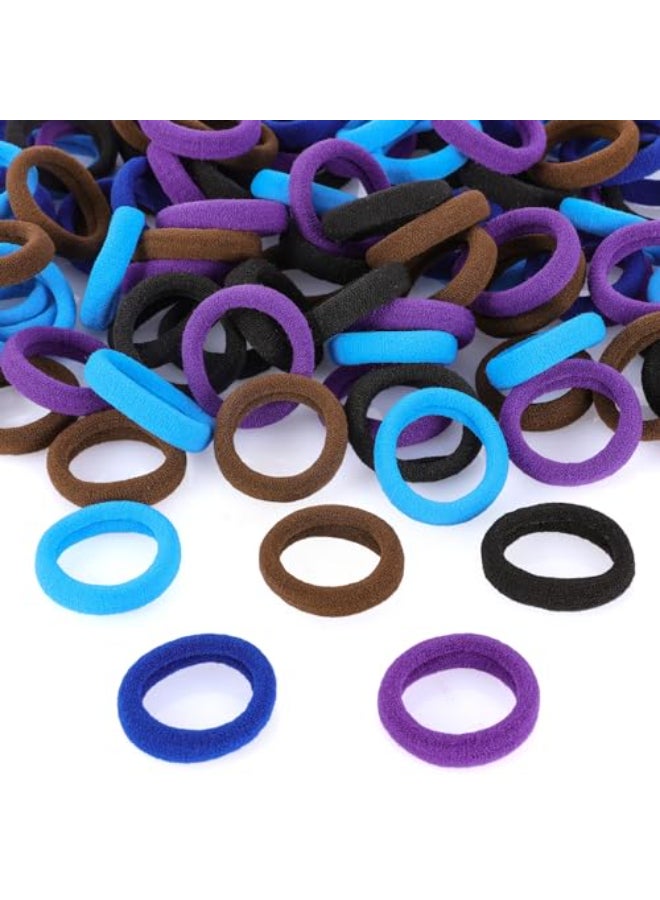 QRTVI 120 Pcs Baby Hair Ties Cotton Toddler Hair Ties for Girls and Kids Multicolor Small Seamless Hair Bands Elastic Ponytail HoldersDark - Image 3