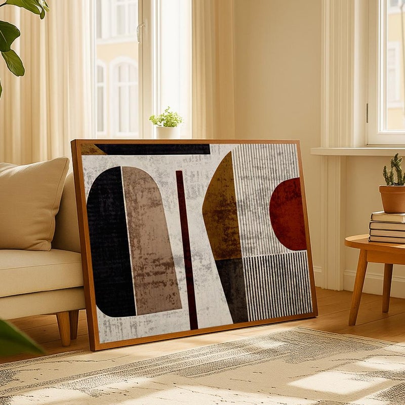 ماركتنا لوحة قماشية بتصميم الفن البوهيمي مع برواز مجوف مقاس (70×50) قطعة واحدة - Image 3