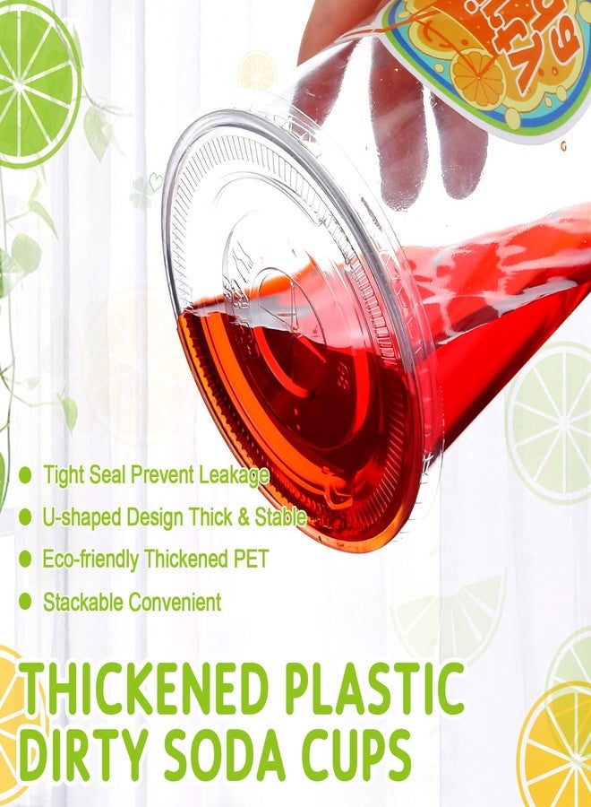 Ferrochef 50 Set Plastic Clear Dirty Soda Cups 21 oz with Lids and Straws, Stickers, Magnetic Bottle Opener, 2 in 1 Stirring Spoon Fork for Dirty Soda Cocktail Bar Stand Supplies Party Favor - Image 3