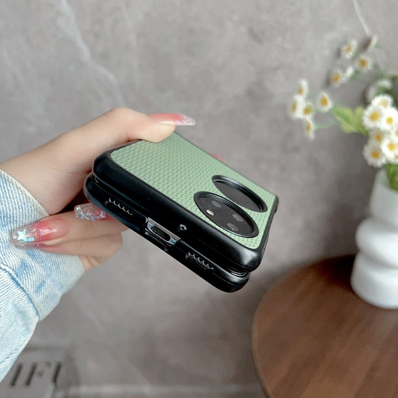 HuHa Protective Cover For Huawei P50 Pocket Weave Texture PC Phone Case(Green) - Image 5